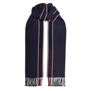 NWT Unisex One Size Alexander McQueen Wool-Cashmere Selvedge Scarf 14” W X 90” L